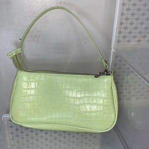 SHEIN Light Green Croc-Embossed Shoulder Bag